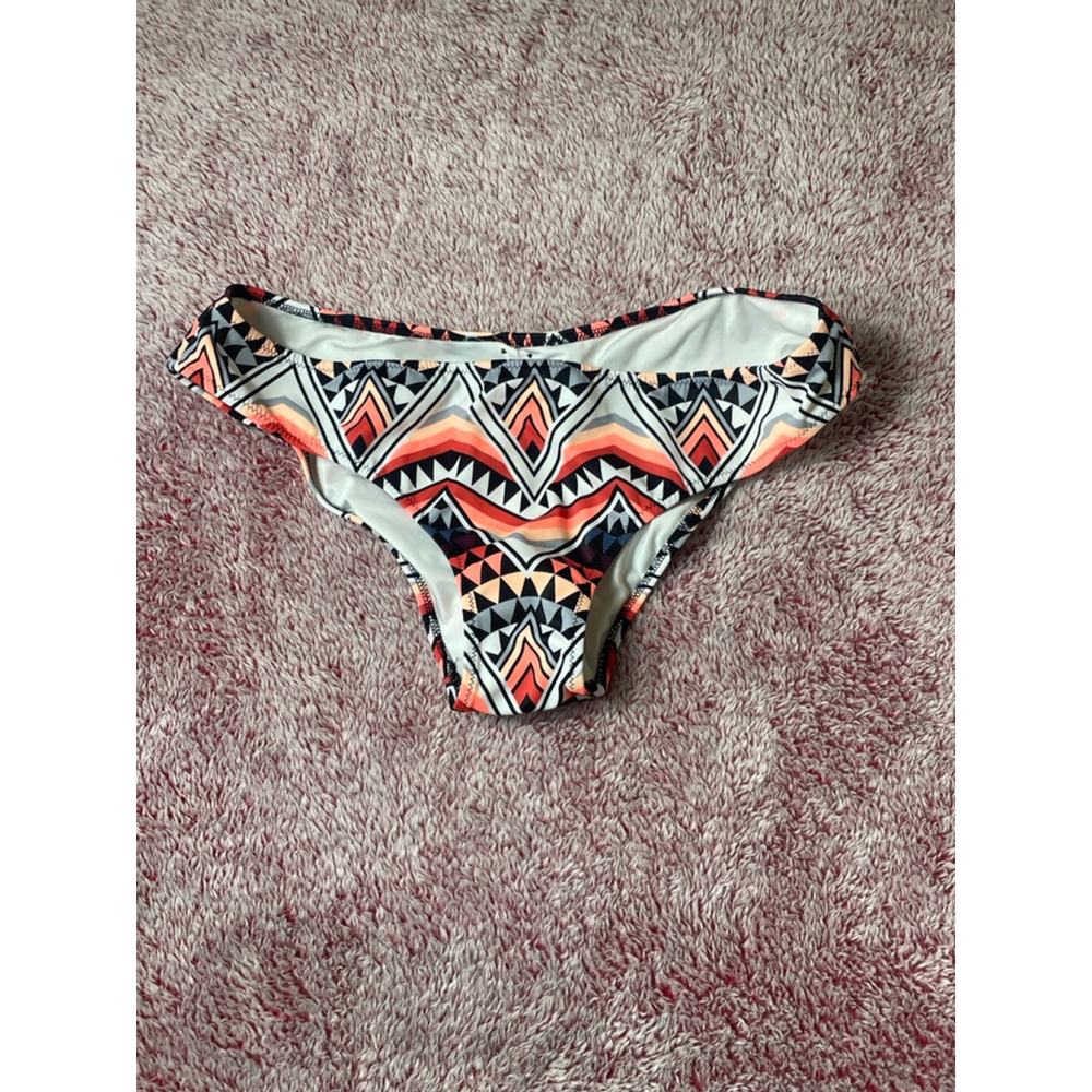 Women's PINK Bikini Bottom L Orange Black Geometric Swim Victoria secret